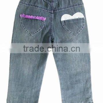 Hot Sale Baby Spring Jeans Kids Elastic Purple Rib Band Denim Jeans Baby Pants Baby Jeans photo-2