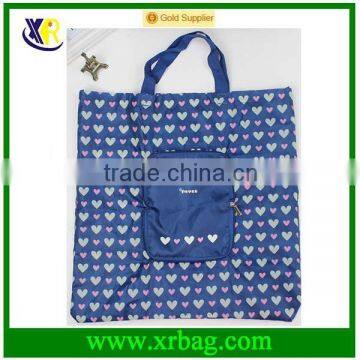 Foldable nylon shopping bag with zipper