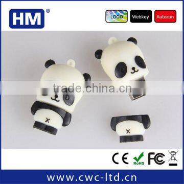 Panda shape USB flash drive cartoon style wholesale 2GB4GB8GB16GB Custom Solution LOGO PVC/SILICONE USB flash drive