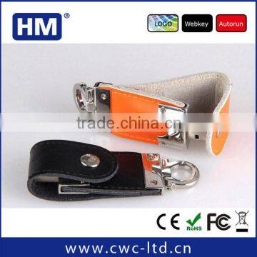 hot selling promotion gift leather usb with high speed and full capacity