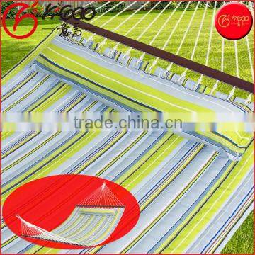 Heavy Duty Cotton Quilted Fabric Hammock With Pillow Double Size Spreader Bar