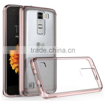 New hot Clear crystal hybird back Case for LG K7