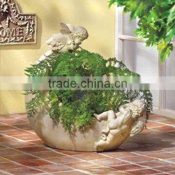 Polyresin Cherubs Moon Planter