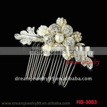 fashion flower hair comb pearl crystal combs spike hair comb wedding hair headwear