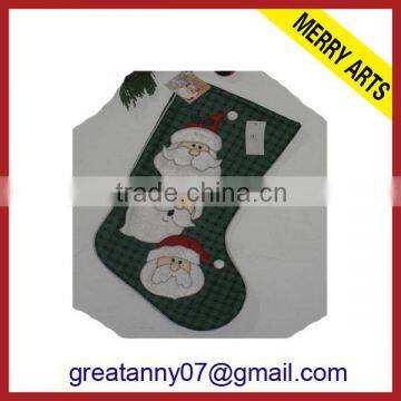 2014 new design decoration santa's face christmas stockings stuffed christmas stockings