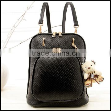 The new version of Pu embossed indentation send Bear Pendant eplosion of women's leisure backpack