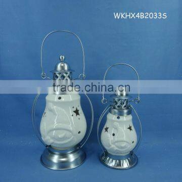 Outdoor waterproof garden ceramic handmade lantern