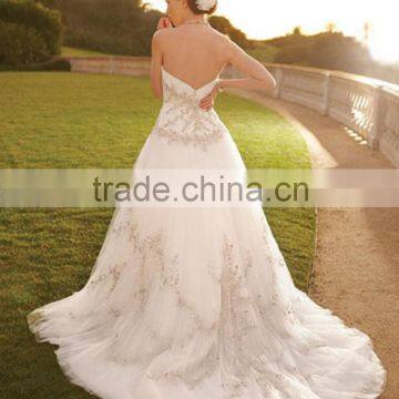 Best Selling Turkey Istanbul Lace Long Train Wedding Dress photo-3