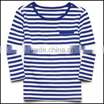 100% Cotton Kids Long Sleeve Stripe t Shirt With Round Neck Accept OEM photo-4