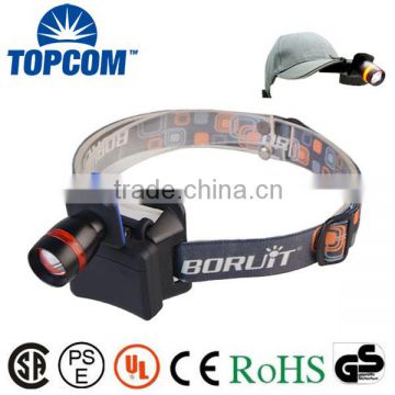 Wholesales Hiking camping 3 Modes Zoomable Clip-on Cap Hat Light LED Headlamp