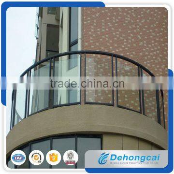 Hot Dip Galvanized Simple Modern Balcony Glass Wrought Iron Fence