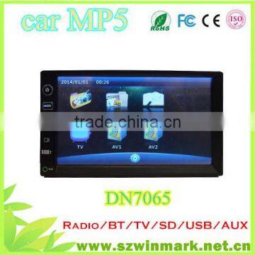 7'' 2din car MP5 without DVD player with bluetooth/radio/tv/usb/sd/aux functions