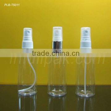 100ml cylinder PET bottle w/ mist sprayer w/ Aluminum Collars