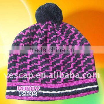 Purple Knitted hat for girl