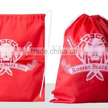 Custom Logo Printed Drawstring Polyester Shoe Bag Backpack