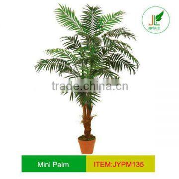 Artificial mini palm tree with palm hair for indoor decoration