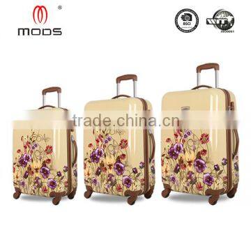 new trend ABS+PC printing urban trolley luggage