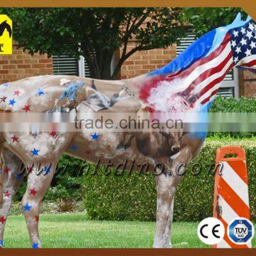 Handmade fiberglass horse life size statue