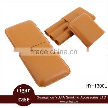 Best excellent 3 Tubes portable leather cigar case with good box