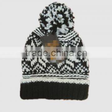 New custom jacquard winter knit beanie cap