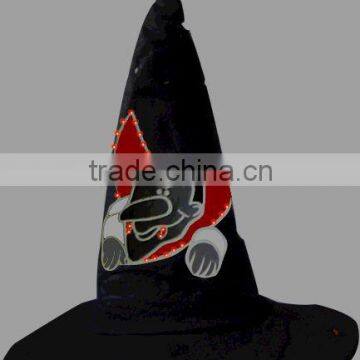 charming optical fiber flashing embroidery decoration halloween peaked hat(4)