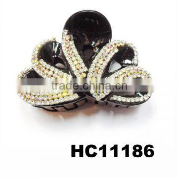 cute korean rhinestone plastic hair claw clip