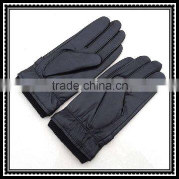 mens knit elastic wrist leather gloves with agraffe