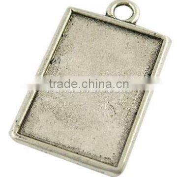 Lead Free Tibetan Silver Pendant, Rectangle, 29mm long, 18mm wide, 2mm thick, hole: 2.5mm. (LF1598Y)