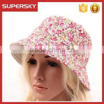 A-1557 women beach custom bucket hat print pattern bucket hat flora printing pattern sun hat