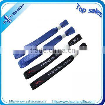 EU standard promotional cotton fabric woven wristband,glitter printing wristband