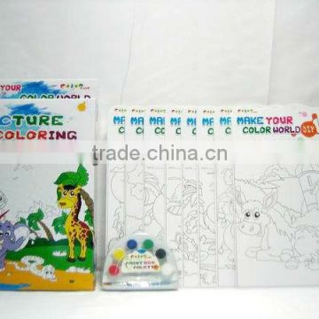 8 pc cartoon picture drawing board with watercolor