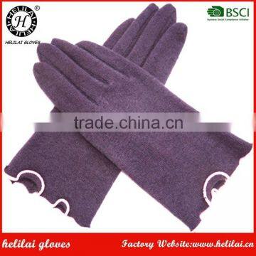 Wholesale Factory Best Price Women's Purple Thick Woolen Gloves in Winter