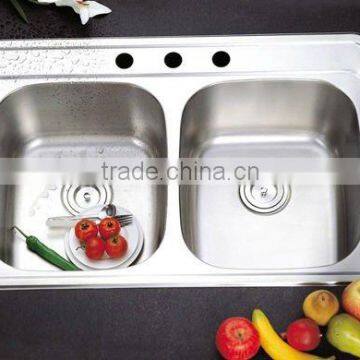 Top-Mount Kitchen Sink with 3 holes