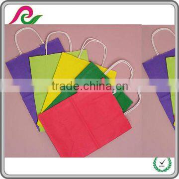 Multicolor reusable Kraft paper folding shopping bags