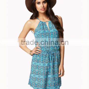 tribal print dress,spaghetti strap dress,perfect women dress