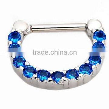 Septum Clicker Nose Rings CZ Gem Ear Piercing Cuff Diath Cartilage photo-5