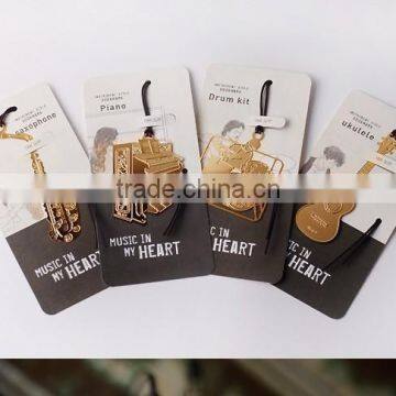 New Arrivals Lovely Free Printable Inapiration Creative Metal Music Instrument Shape Korean Bookmark for Books photo-2