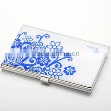 Stainless Steel Blue And White Porcelain Name Card Case