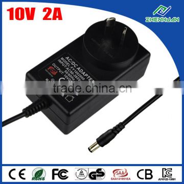 Australia wall adapter power supply 10V 2A SAA