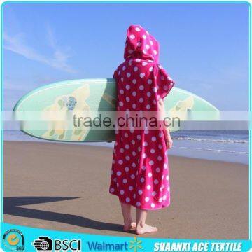 100% cotton custom logo velour printing adult surf poncho towel