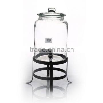 7.9L Manual Clear Glass Water Dispenser with Iron Base