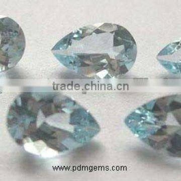 Aquamarine Faceted Cut Pear For Necklaces Italy 9x14 Aquamarine Faceted Pear
