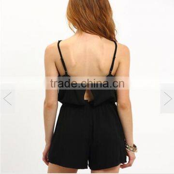 JPSKIRT1605421 Elegant Cute Girls Black Backless Jumpsuit