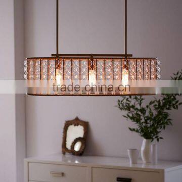 11.26-8 Delicately inset in the antique metal-finished frame Oval Glass Chandelier soften its industrial edge