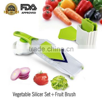 Hand-Held Vegetable Fruit Julienne Mandoline V Blade Slicer