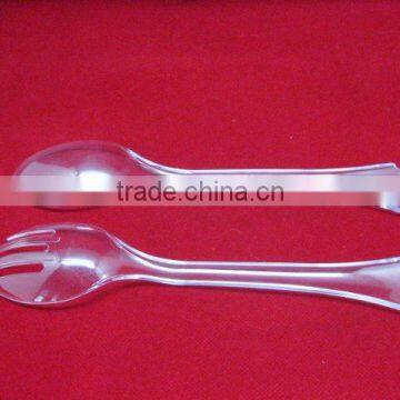 plastic salad spoon and fork set