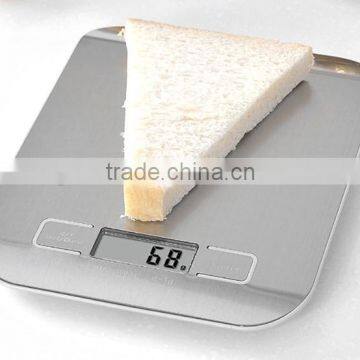 Ultra Thin Brushed Stainless Steel Food Weight Scale 3kg 5kg