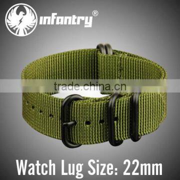 Infantry Luxury Zulu 22mm Army Green Nylon Watch Bands photo-3