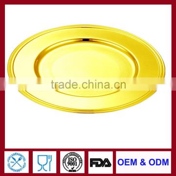 round gold plate food gold plated plate charger plate for wedding party hotel restaurant household holiday anniversary dubai