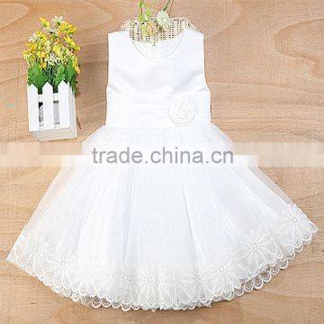 White Pink fluffy flower girl dresses for confirmation